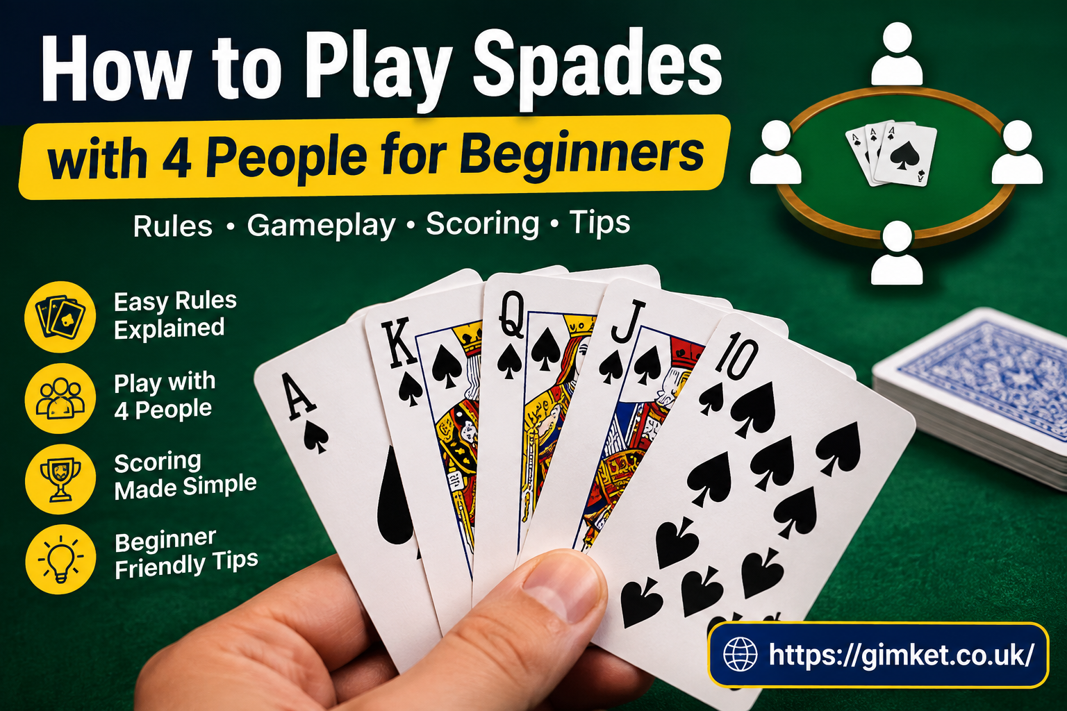 how to play spades with 4 people